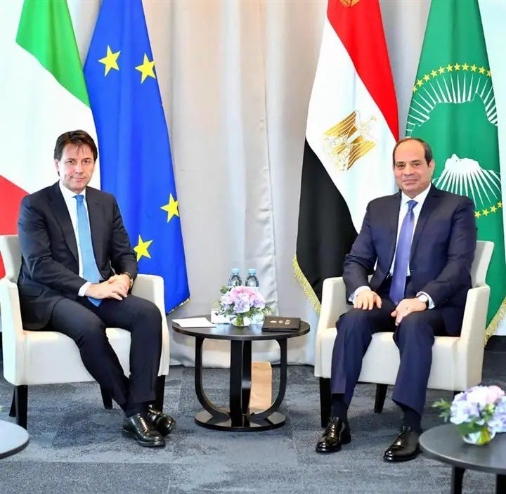 Egyptian President Sisi discusses with Italian Prime Minister Conte in Cairo the latest developments of the Libyan crisis 