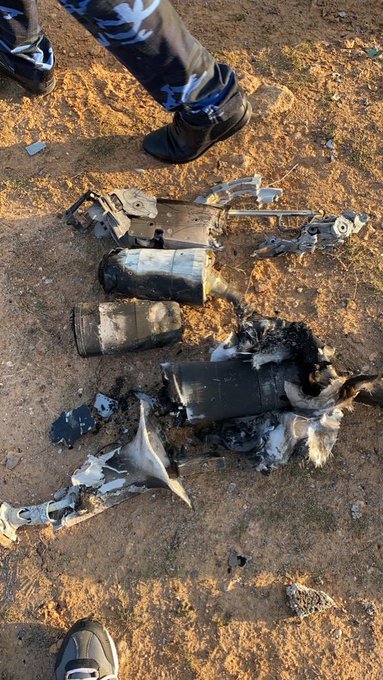 Libya- video purportedly showing the downing of the UAE/LNA Wing Loong UAV east of Misrata by GNA air defense. Video is important for showing it was done with some sort of SAM and not counter-UAV measures