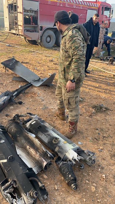 Libya- video purportedly showing the downing of the UAE/LNA Wing Loong UAV east of Misrata by GNA air defense. Video is important for showing it was done with some sort of SAM and not counter-UAV measures