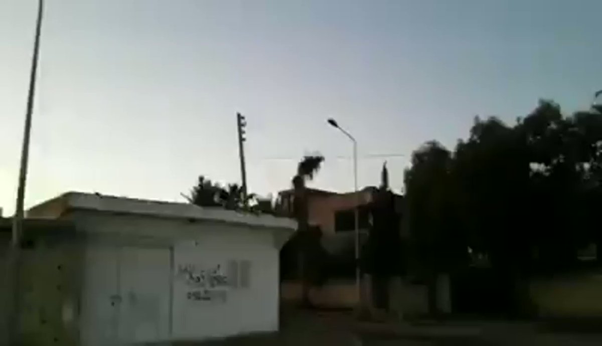 Libya- video purportedly showing the downing of the UAE/LNA Wing Loong UAV east of Misrata by GNA air defense. Video is important for showing it was done with some sort of SAM and not counter-UAV measures
