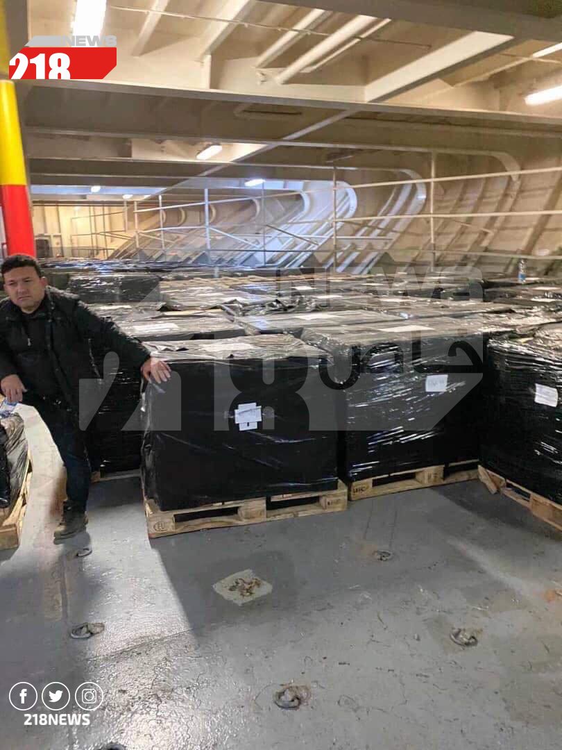 Images of cargo from the Ro-Ro ship that has arrived in Tripoli 