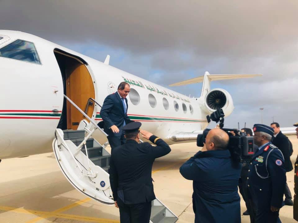 Algerian Foreign Minister Sabri Bo-Qadoom arrives in Benghazi, Libya 