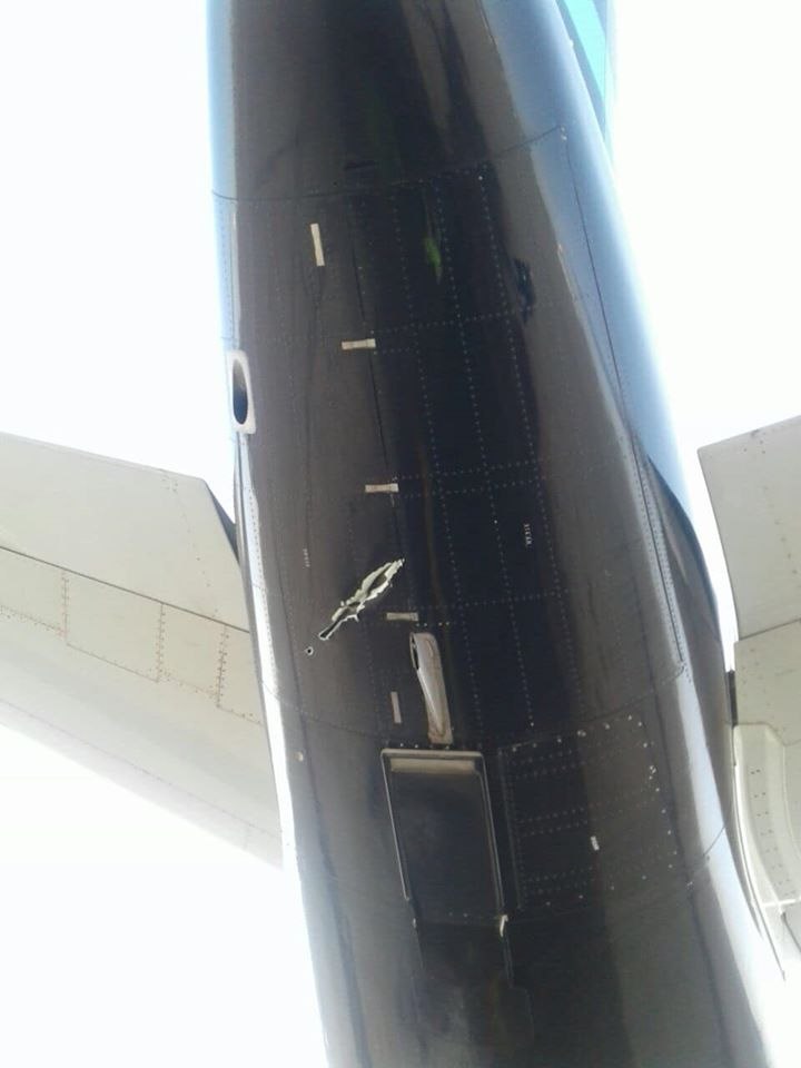 Afriqiyah plane was damaged yesterday in GRAD shelling on Tripoli Mitiga airport