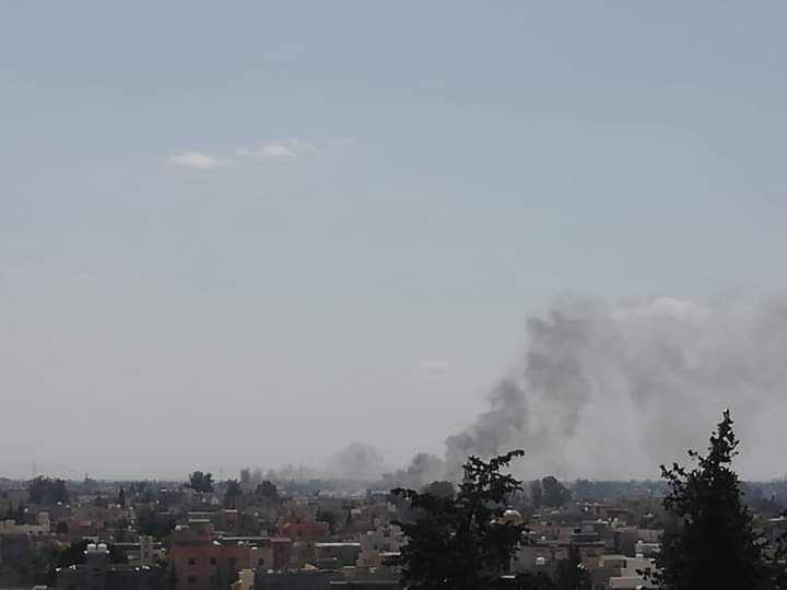 LNA artillery targeted GNA reinforcement column going to Ain Zara frontline in southern Tripoli