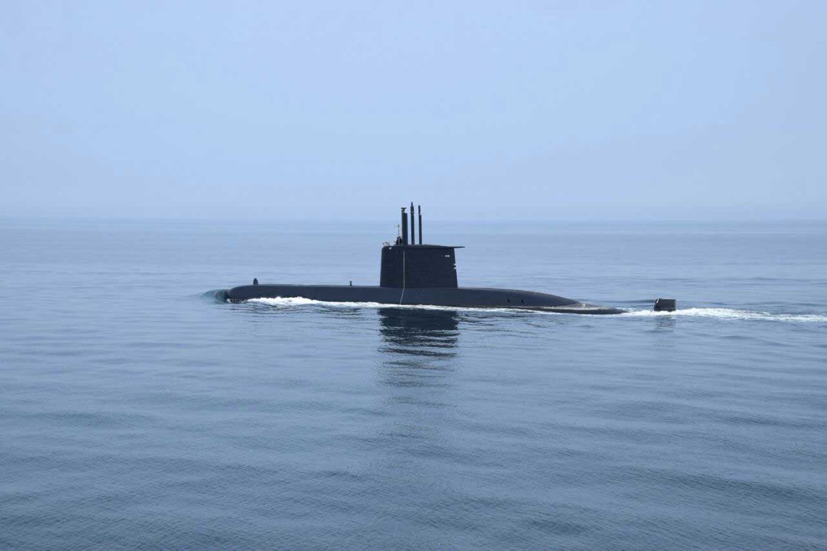 Egyptian submarine in the Mediterranean