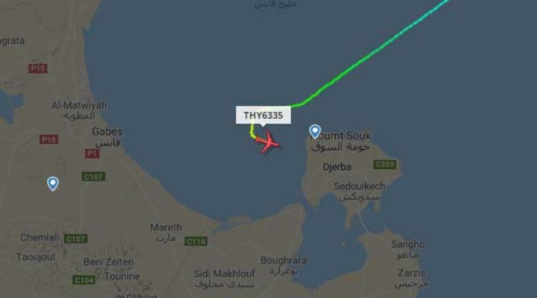 Tunisia at 3 a.m. today allowed a Turkish cargo Airbus A310 carrying medical aid to land in Djerba airport but only under condition the aid be transported to Libya by Tunisian authorities. 