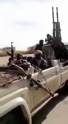 Geolocation of footage of LNA fighters, allegedly Janjaweed, next to Soknah 29.057534, 15.818149