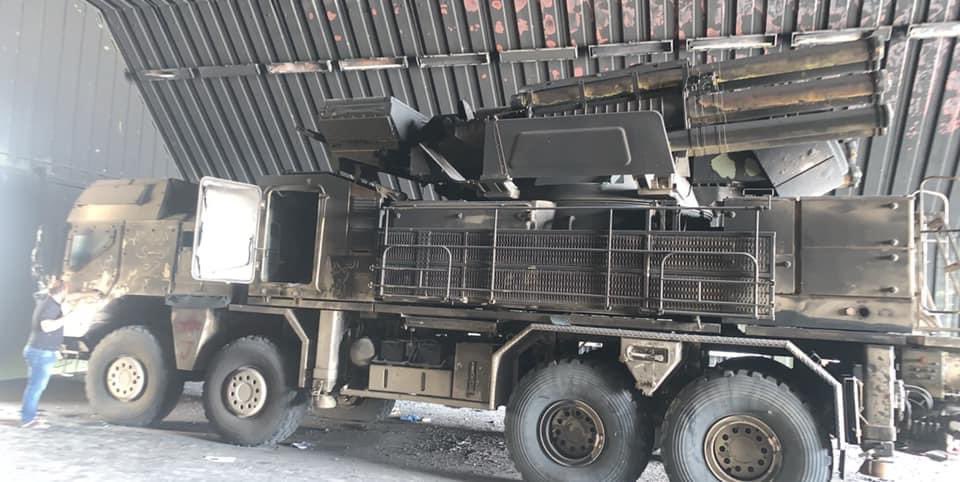 Side image of captured Pantsyr-S1 at Al Watiyah