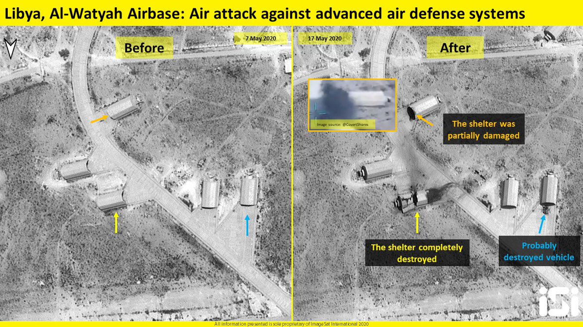Image Sat International: One of the damaged vehicles probably towed to the entrance of a third shelter (probably after the attack)