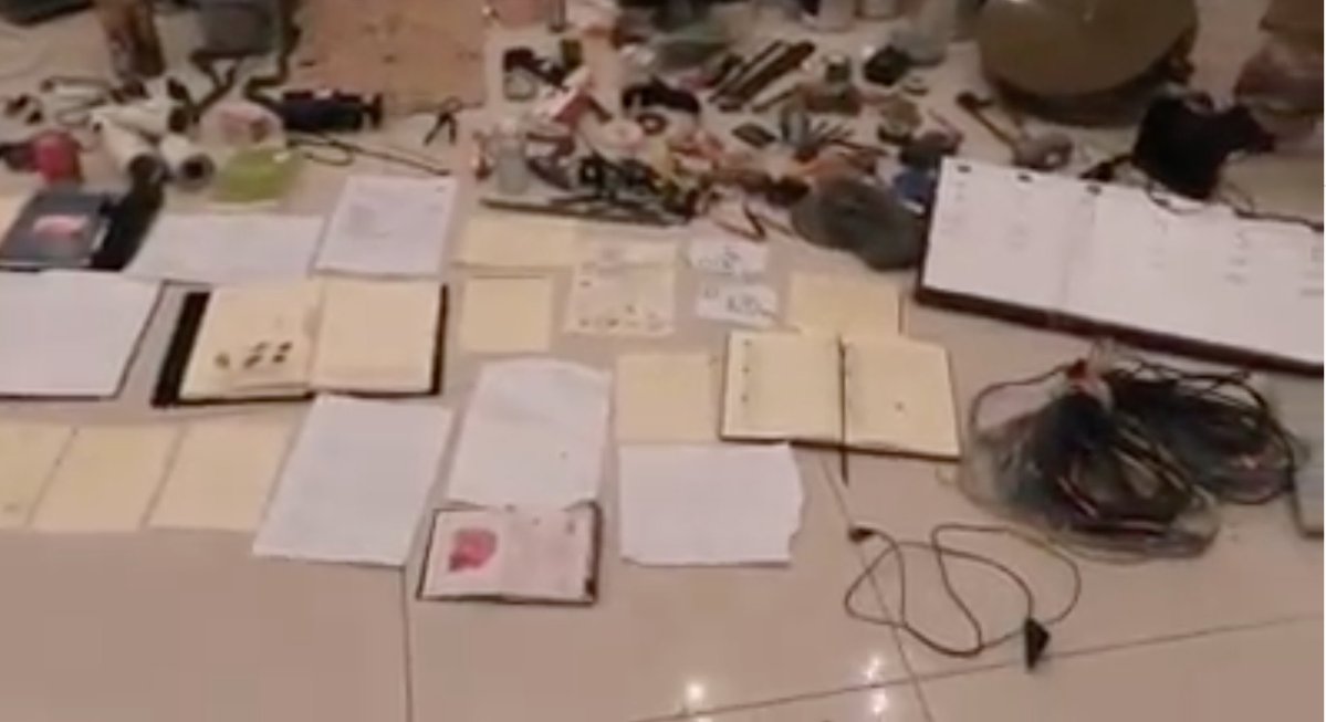 Looks like GNA captured a Wagner mine/IED workshop or training center. MON-200, documents in Russian, looks like some training papers, tons of trip wire and everything associated with IEDs/mines. Looks like they may have gotten a journal too