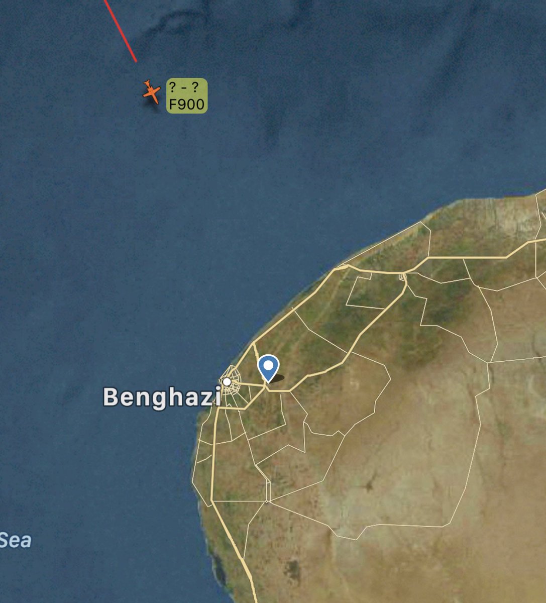 Libya crisis: LNA Haftar associated Dassault Falcon 900 flew from Turin-Caselle to Benghazi Benina