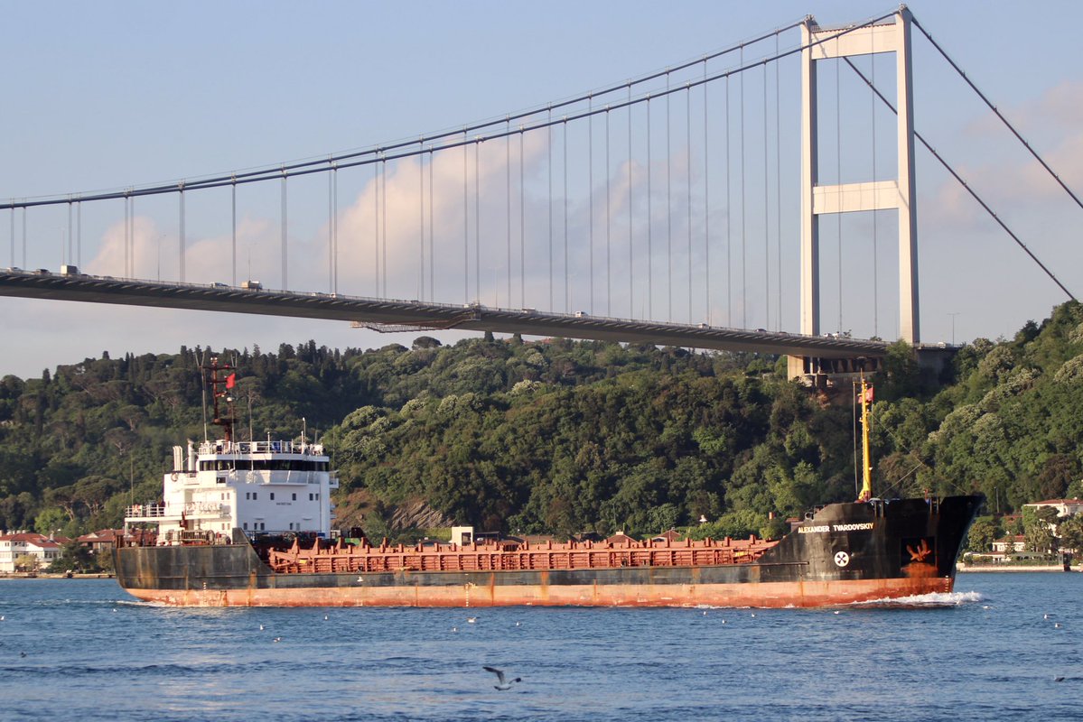 Weapons for ChVK Wagner: Russian flag cargo vessel Alexander Tvardovskiy, which transited Bosphorus last week, falsified AIS claiming destination as Conakry, but delivered its cargo of weapons to Benghazi Libya. 