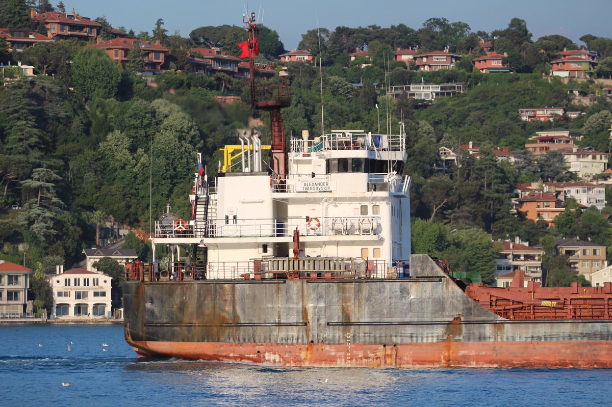 Weapons for ChVK Wagner: Russian flag cargo vessel Alexander Tvardovskiy, which transited Bosphorus last week, falsified AIS claiming destination as Conakry, but delivered its cargo of weapons to Benghazi Libya. 