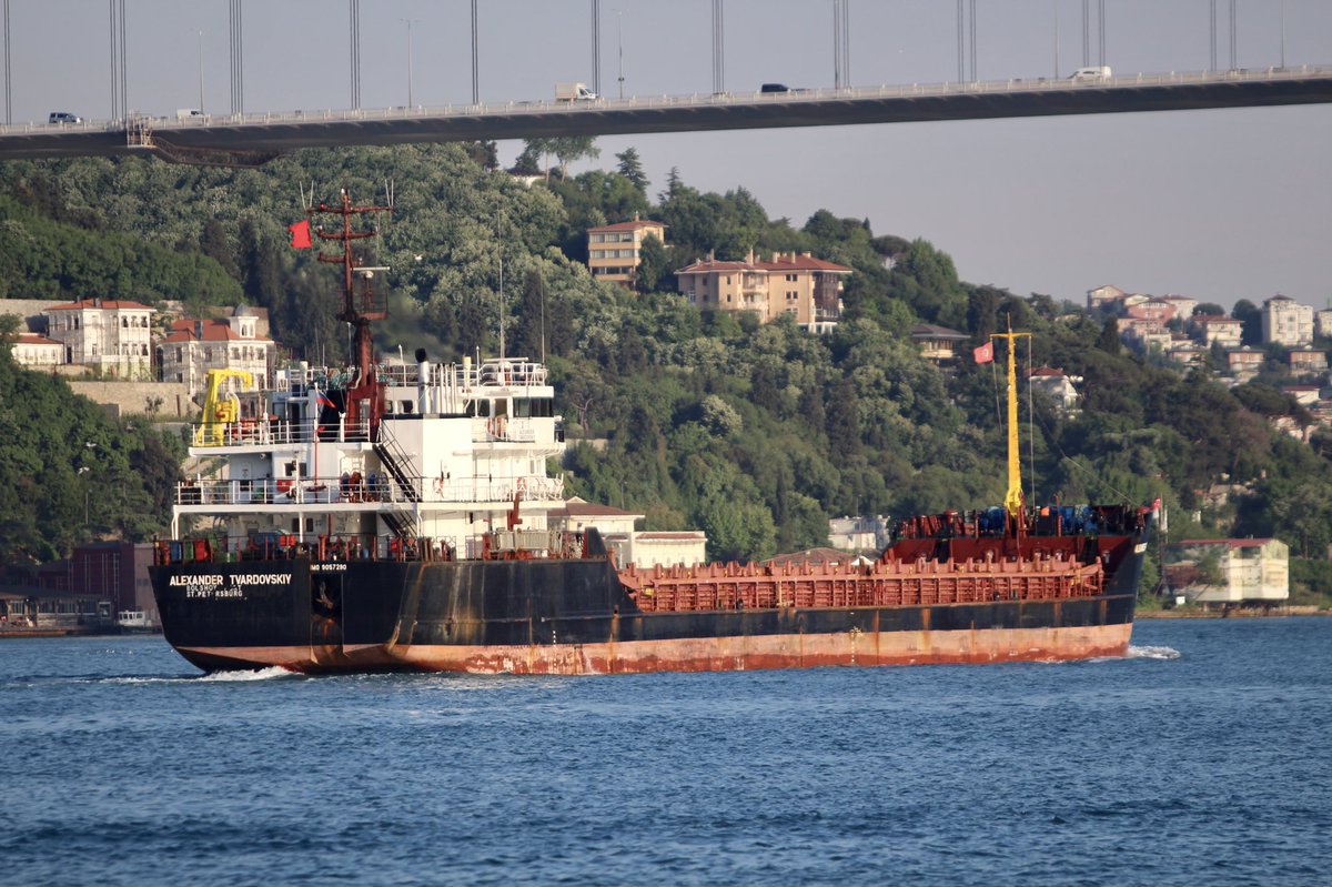 Weapons for ChVK Wagner: Russian flag cargo vessel Alexander Tvardovskiy, which transited Bosphorus last week, falsified AIS claiming destination as Conakry, but delivered its cargo of weapons to Benghazi Libya. 