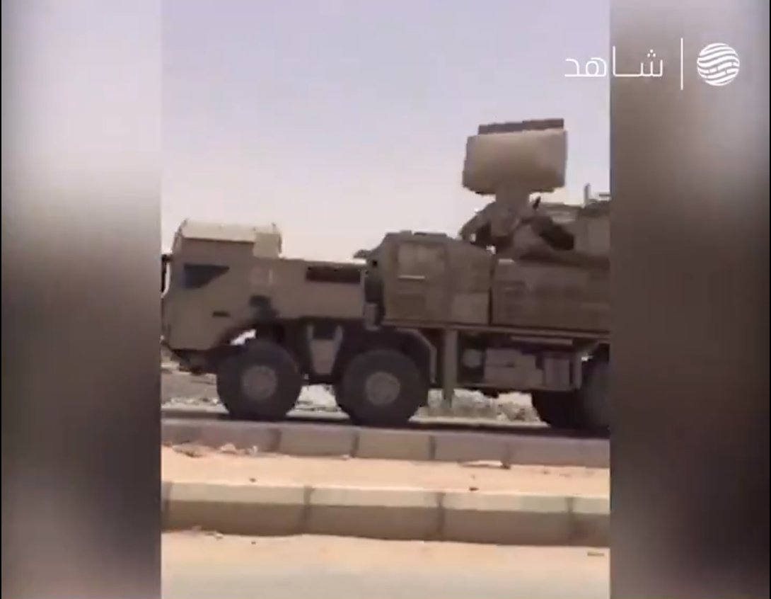 LNA forces retreating from Bin Walid with  - 1x Pantsir S-1 [MAN Chassis] - 2x Armored Wagner Carrier (AWC) [Armed with BTR-60/70 turret/BTR-60/70 