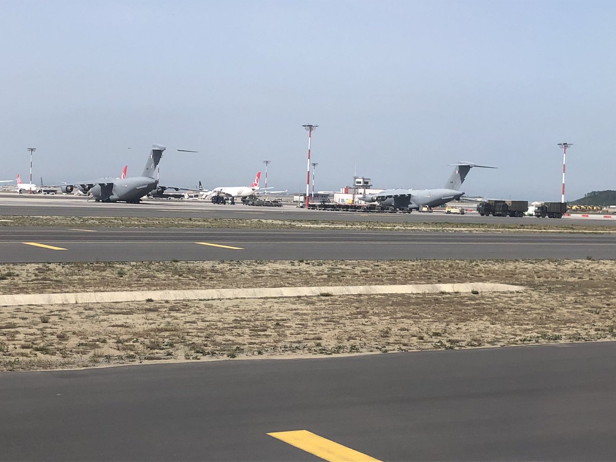 Qatari air force C-17s during loading ammunition and arms in Turkey to transfer it to GNA in Triploli, this process began in 23 May