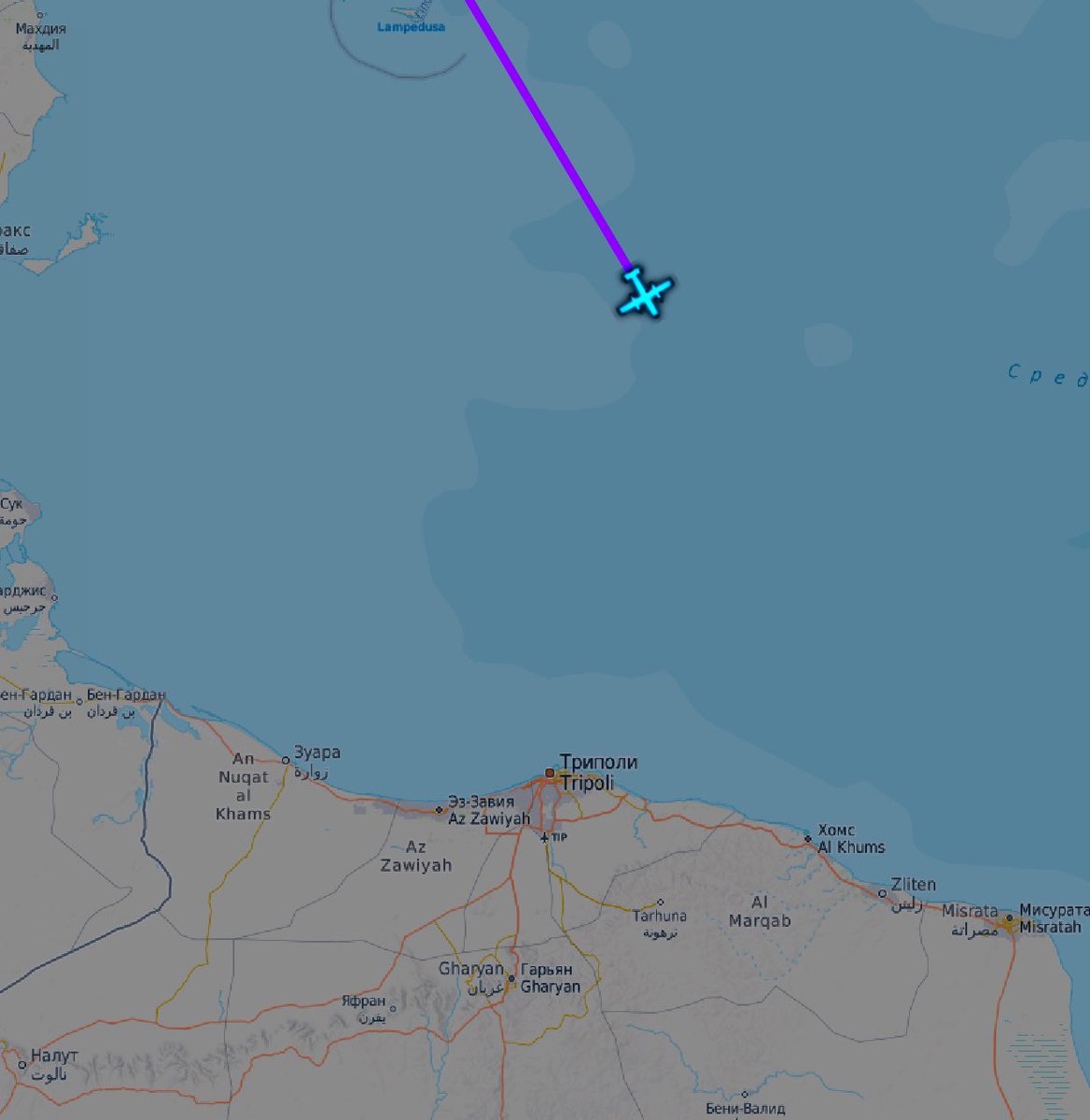 Italian Air Force Beech Super King Air 350ER MM62300 operates ISR flight over Med, off the coast of Libya