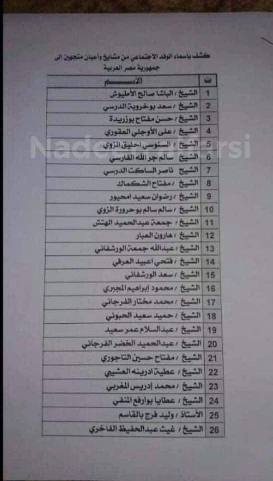 113 Libyan tribe leader heading to Egypt, to meet president Abdulfatah Al-Sisi 