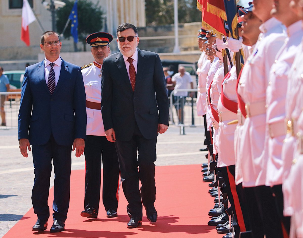 Official visit of Libyan  President of the Presidency Council of the Government of National Accord Faiez Mustafa Serraj in Malta  for talks of common interest with Prime Minister @RobertAbela_MT