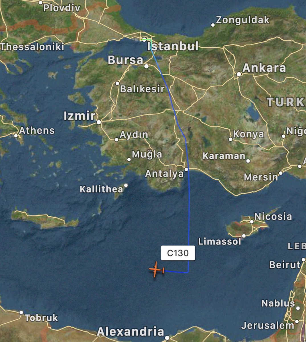 Turkish Air Force's Erkilet based 221st Squadron A400 16055 & 222nd Squadron's Lockheed C130 Hercules turboprop transport planes are flying from Istanbul Atatürk to Libya, likely to Misrata. These are the 25th&26th flights in the last 7weeks. A400 climbed over cloudy Bosphorus
