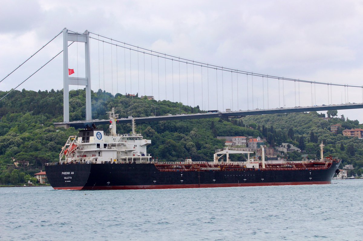 Maltese flag tanker Phoenix An transits Bosphorus towards Mediterranean en route from Kulevi to Benghazi