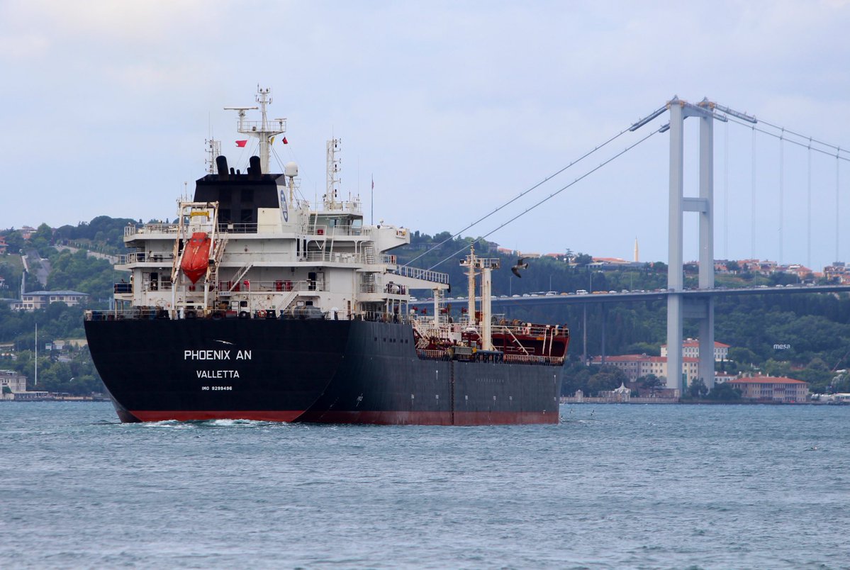 Maltese flag tanker Phoenix An transits Bosphorus towards Mediterranean en route from Kulevi to Benghazi
