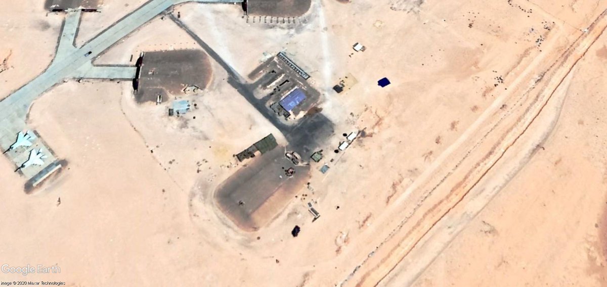 New Google Earth imagery of Jufrah AB in Libya, confirming Russia presence. 1 Su-24, also new radar installations