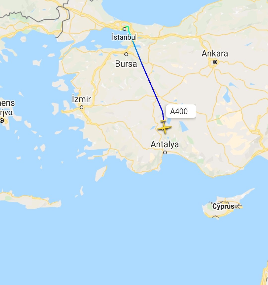 TAF C-130E tactical military transport plane landed as expected at Al-Watiya air base in Western Base, while the A400M Atlas strategic military transport plane landed at Misrata airport.  This is the 3rd direct flight in a row for the Turkish military airlifters to al-Watiya AB