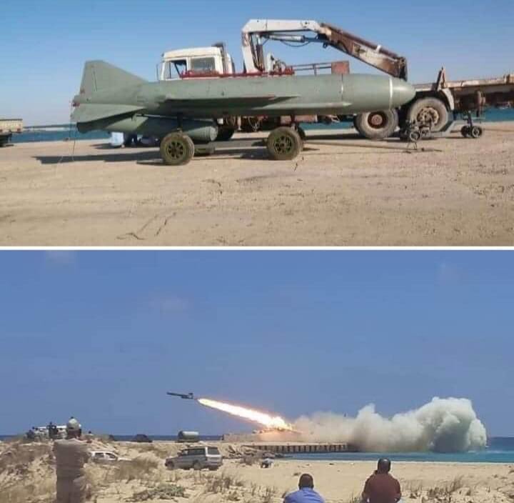 LNA tested P-15 Termit (NATO code Styx), an old Soviet-made anti-ship missile in Tobruk today