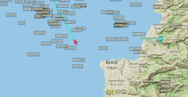 LNA - Haftar associated Dassault Falcon 50EX  P4BAA flew from Libya to Beirut Rafic Hariri