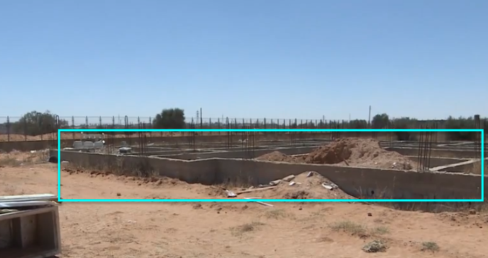 Geolocation of 'secret prison' allegedly used by forces during control of the city of Tarhuna. It is located in southern fringe of Tarhuna. Footage from Al Jazeera news package was used to identify location