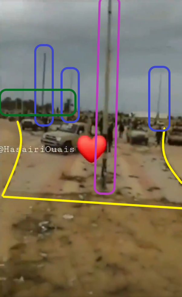 Geolocation of the video that shows foreign mercenaries - allegedly Janjaweed/Sudanese-Chadian mercenaries - in Sirte. They are just near a main roundabout(Abu Hadi) in south of Sirte.   31°09'21.8N 16°36'56.7E