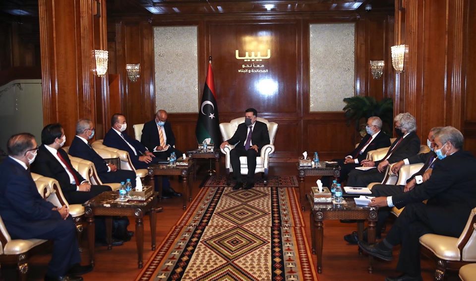 Chairman of Presidential Council Fayez Sarraj receives both Turkish Foreign Minister Mevlut Cavusoglu and Maltese Foreign Minister Evarist Bartolo in Tripoli today to discuss cooperation between the three countries