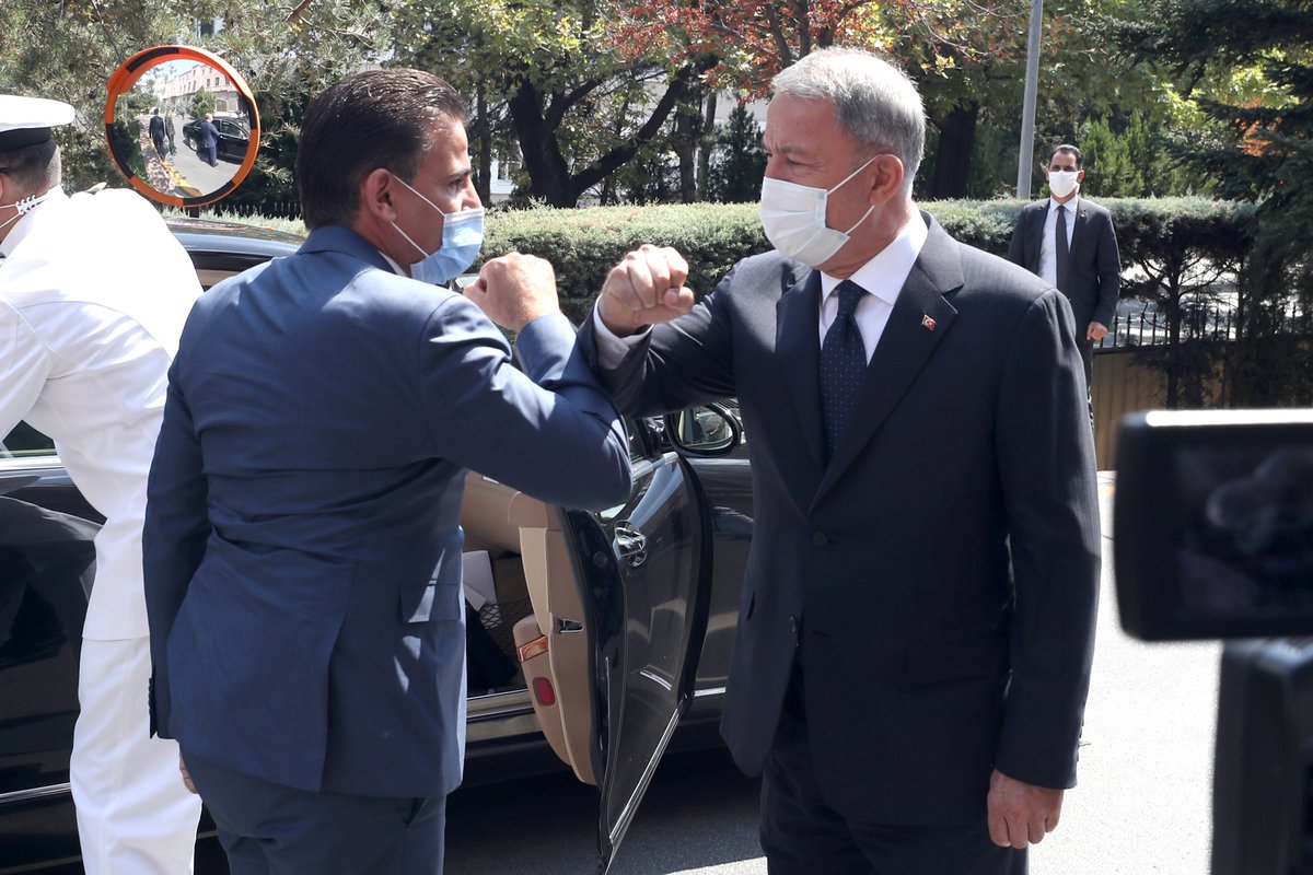 Turkish Ministry of Defense: National Defense Minister Hulusi Akar met with Libyan Defense Minister Saladin Namroush. Minister Akar welcomed the Guest Minister with a military ceremony, and a meeting between delegations was held under the presidency of both Ministers.