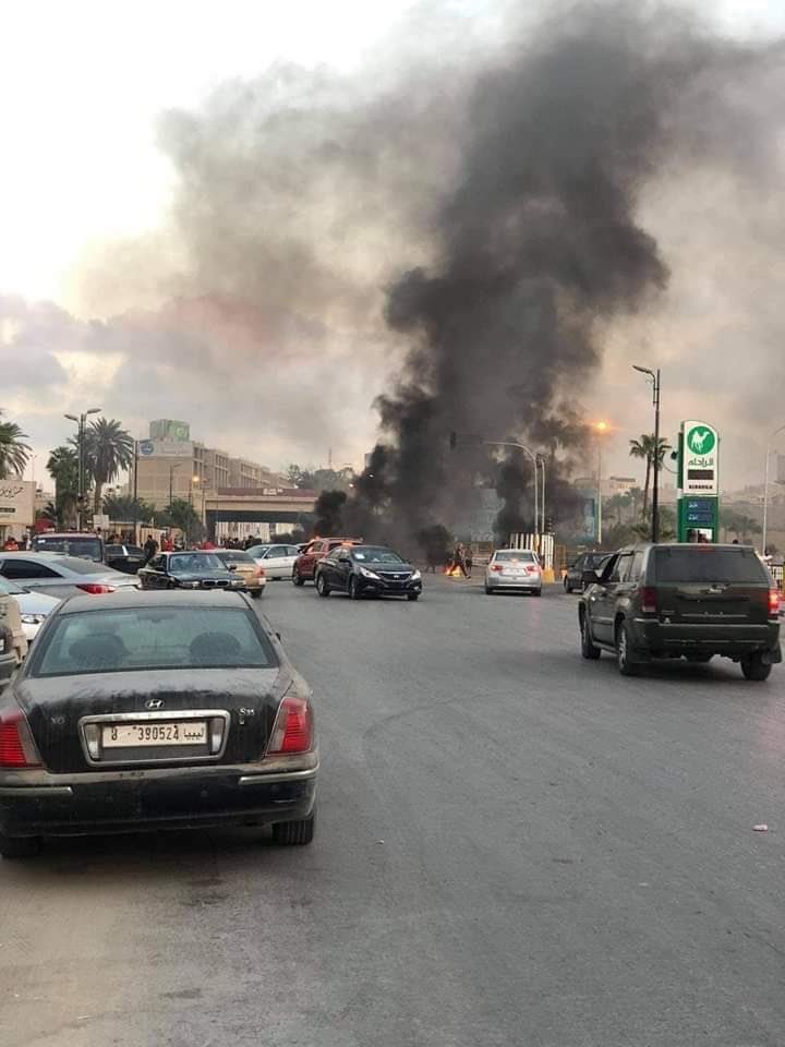 Protests in the Sidi Hussein area and Jamal Abdel Nasser Street in Benghazi over the increasing power cuts after Sanallah diverted a diesel tanker intended to feed the city's stations to another destination.