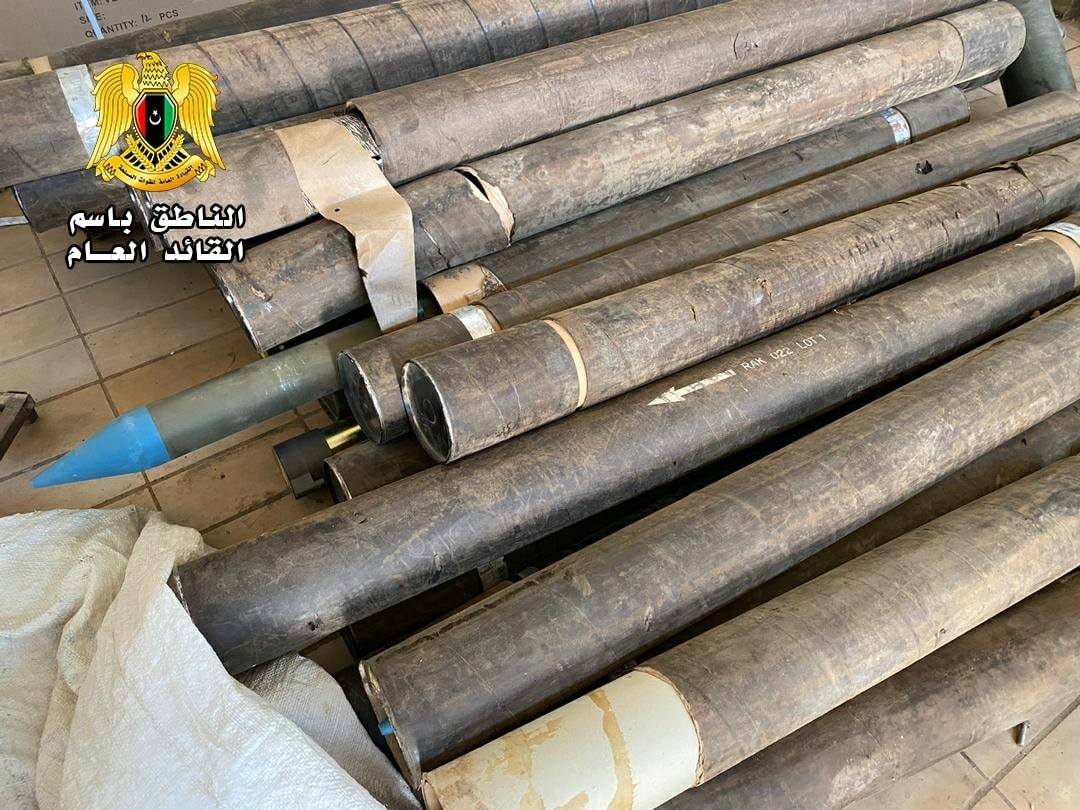 Libya- Some of the ammo that was captured in the LNA raid on AQIM in Ubari, most notable up front: What seems to be an improvised RPG (pretty unique) What seems to be an AAM seeker head SNORA rocket