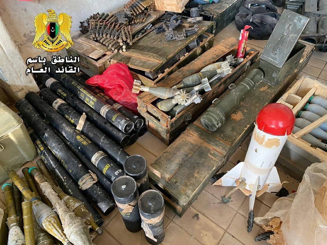 Libya- Some of the ammo that was captured in the LNA raid on AQIM in Ubari, most notable up front: What seems to be an improvised RPG (pretty unique) What seems to be an AAM seeker head SNORA rocket