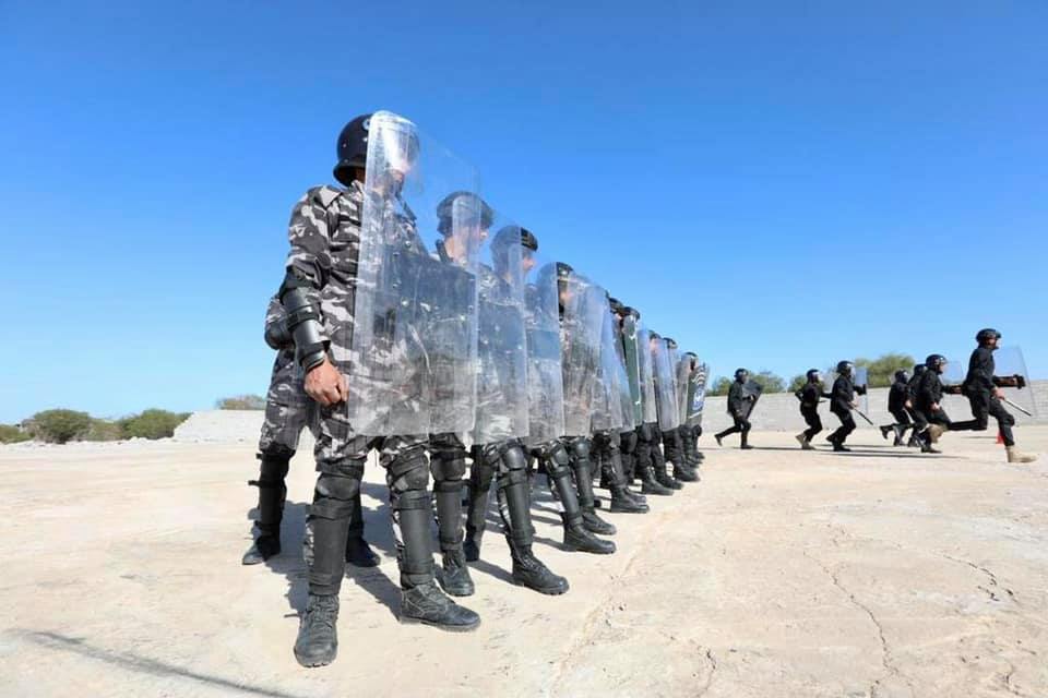 Libya- GNA MoI's photos of concluding exercise of fifth riot control training course for Tripoli Law Enforcement Administration Branch, under the supervision of experts from the UK Rose consulting company