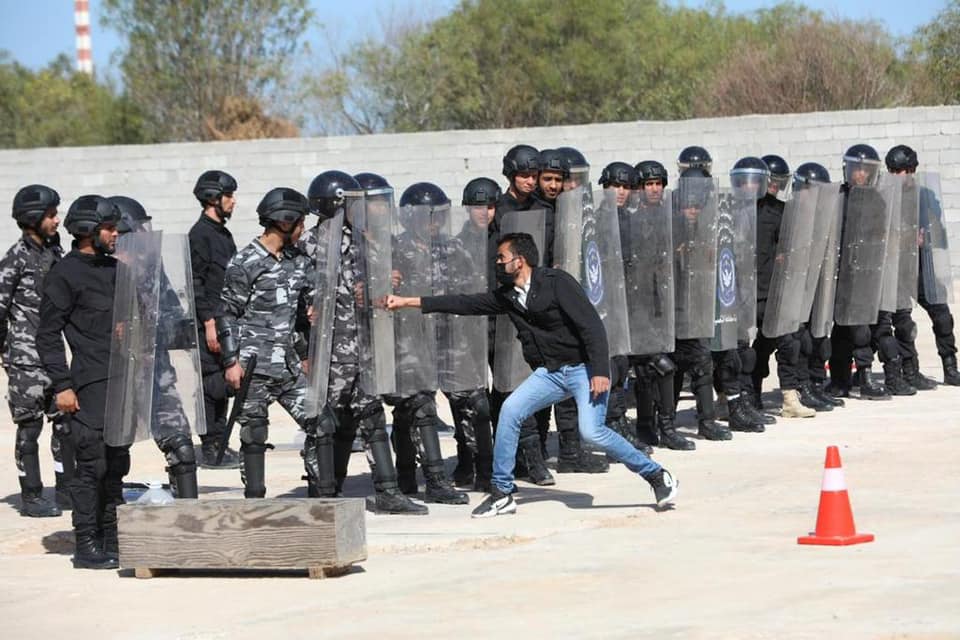 Libya- GNA MoI's photos of concluding exercise of fifth riot control training course for Tripoli Law Enforcement Administration Branch, under the supervision of experts from the UK Rose consulting company