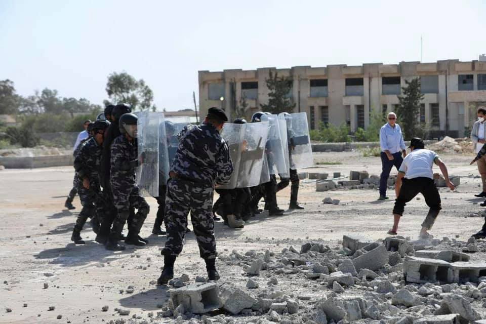 Libya- GNA MoI's photos of concluding exercise of fifth riot control training course for Tripoli Law Enforcement Administration Branch, under the supervision of experts from the UK Rose consulting company