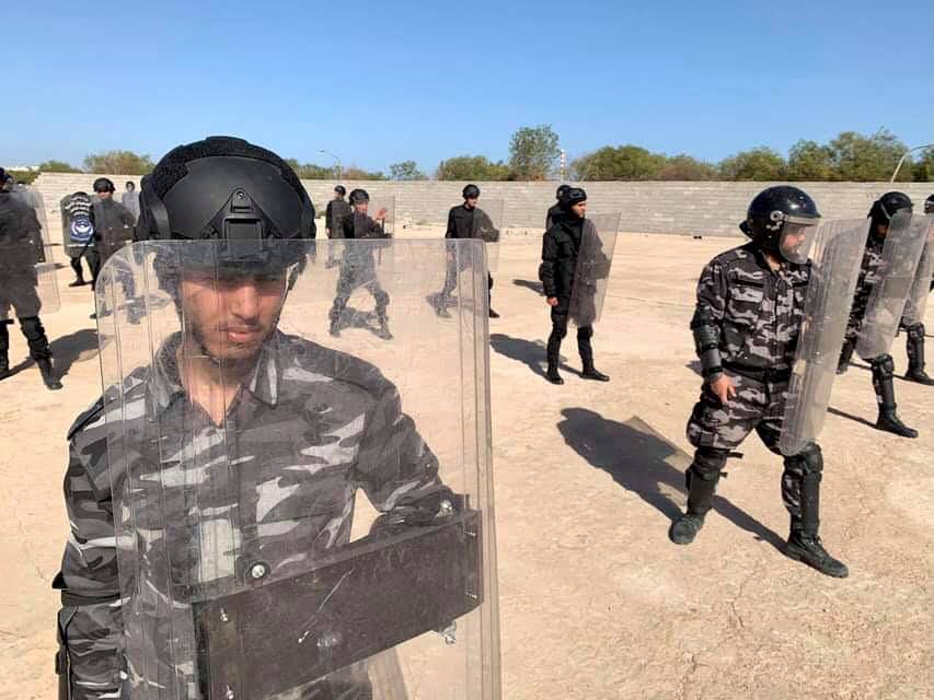 Libya- GNA MoI's photos of concluding exercise of fifth riot control training course for Tripoli Law Enforcement Administration Branch, under the supervision of experts from the UK Rose consulting company