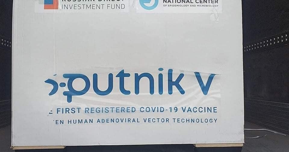 First shipment of 101,000 doses of Russian Sputnik vaccines arriving at Mitiga Airport, Tripoli