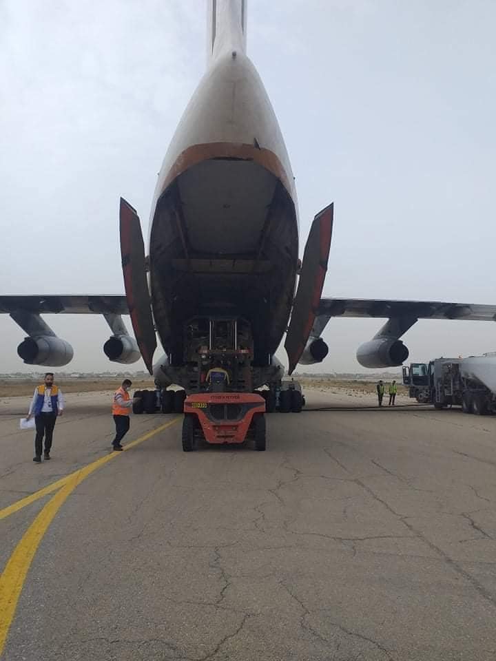 First shipment of 101,000 doses of Russian Sputnik vaccines arriving at Mitiga Airport, Tripoli