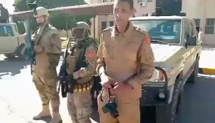 Storm Battalion of the 106th Brigade of the Libyan Arab Armed Forces inside the headquarters of the 116th militia in the city of Sebha, Libya