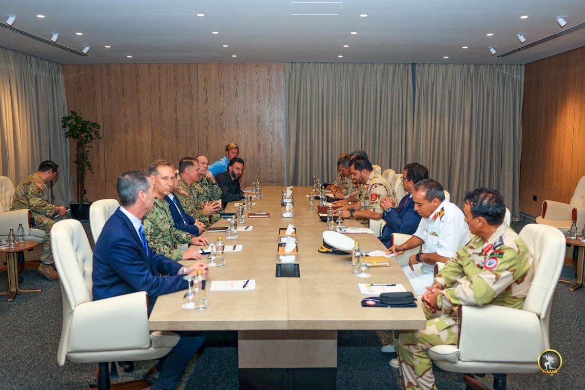 Head of the Libyan Army ground forces General Saddam Haftar meets AFRICOM deputy commander Lieutenant General John Brennan in Benghazi