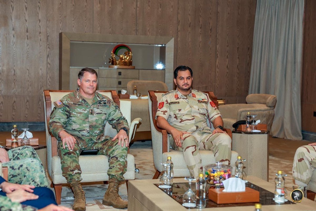 Head of the Libyan Army ground forces General Saddam Haftar meets AFRICOM deputy commander Lieutenant General John Brennan in Benghazi