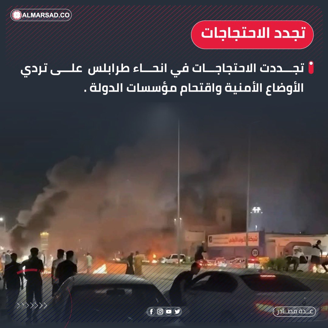 Renewed protests demanding the overthrow of the Dabaiba government and denouncing the security situation in Tripoli