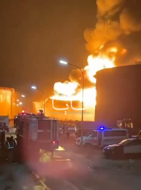 During the firefighting operations, another drone attack targeted the burning oil tanks at the Zawiya refinery in Libya.